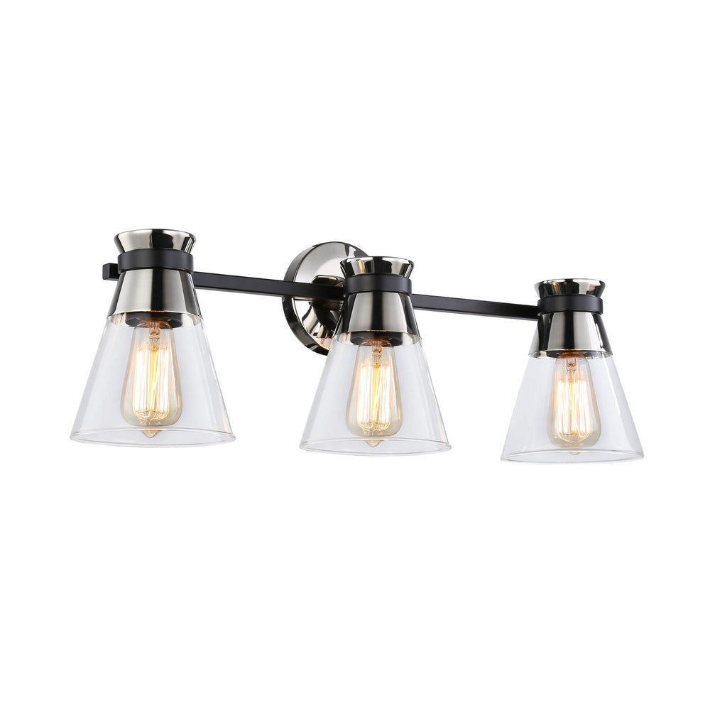 Artcraft Canada - AC11803NB - Three Light Vanity - Kanata - Black & Polished Nickel