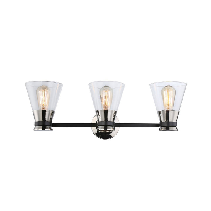 Artcraft Canada - AC11803NB - Three Light Vanity - Kanata - Black & Polished Nickel
