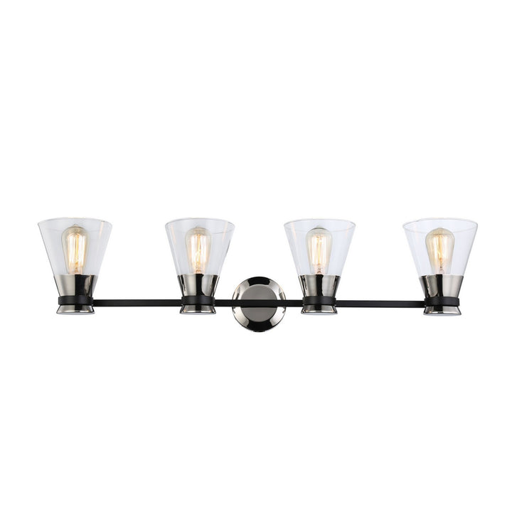 Artcraft Canada - AC11804NB - Four Light Vanity - Kanata - Black & Polished Nickel