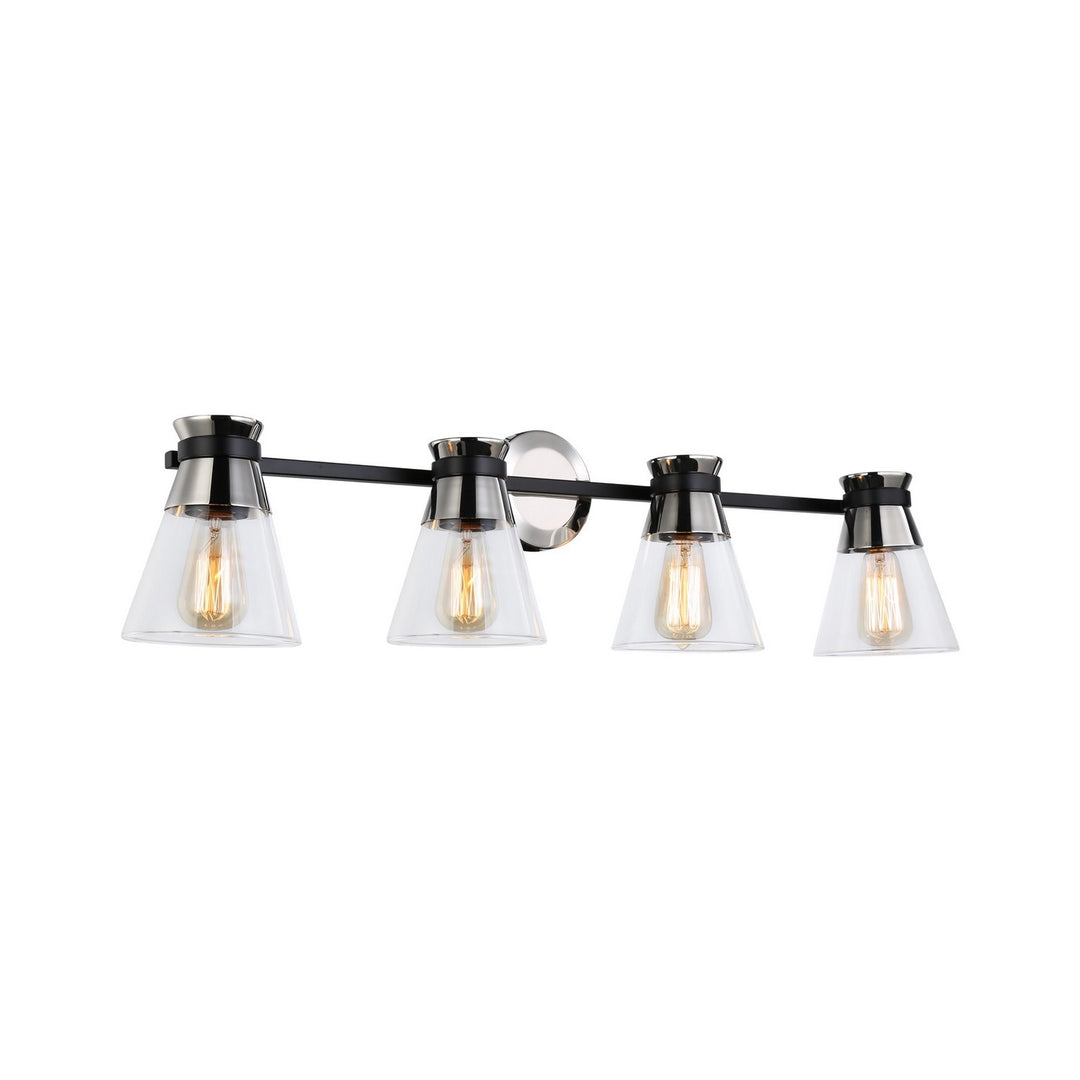 Artcraft Canada - AC11804NB - Four Light Vanity - Kanata - Black & Polished Nickel
