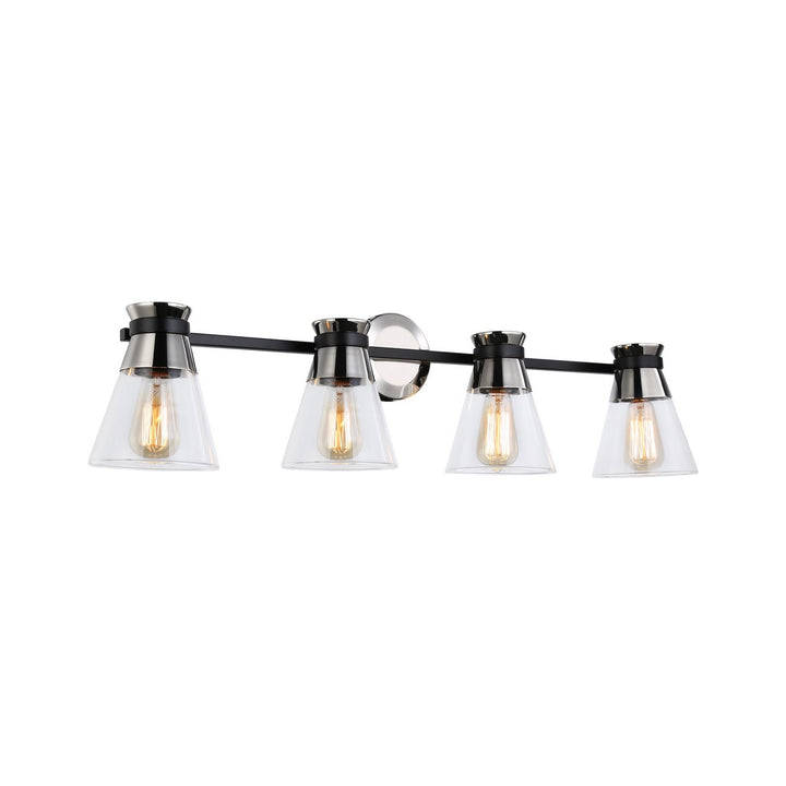 Artcraft Canada - AC11804NB - Four Light Vanity - Kanata - Black & Polished Nickel