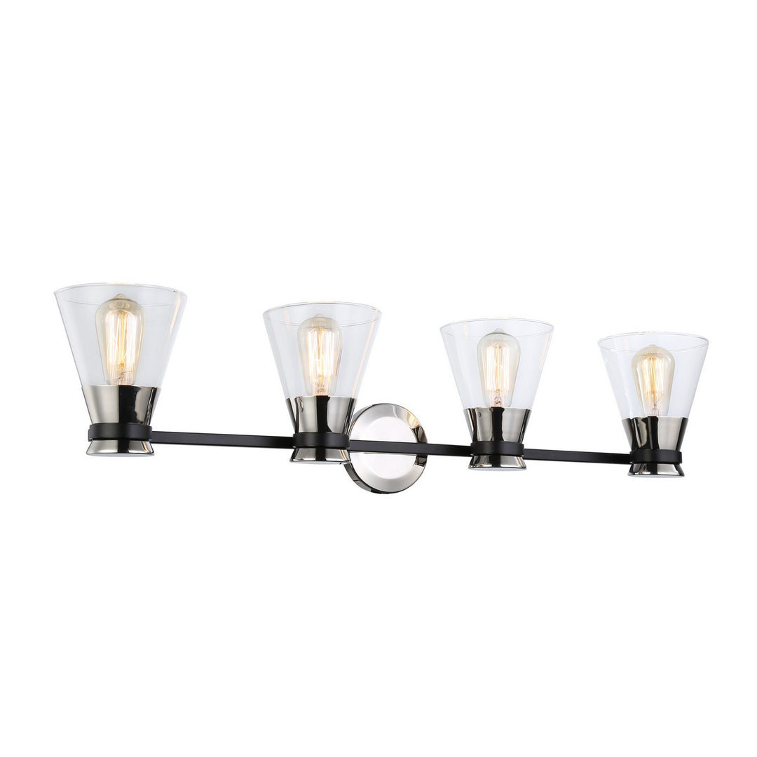 Artcraft Canada - AC11804NB - Four Light Vanity - Kanata - Black & Polished Nickel