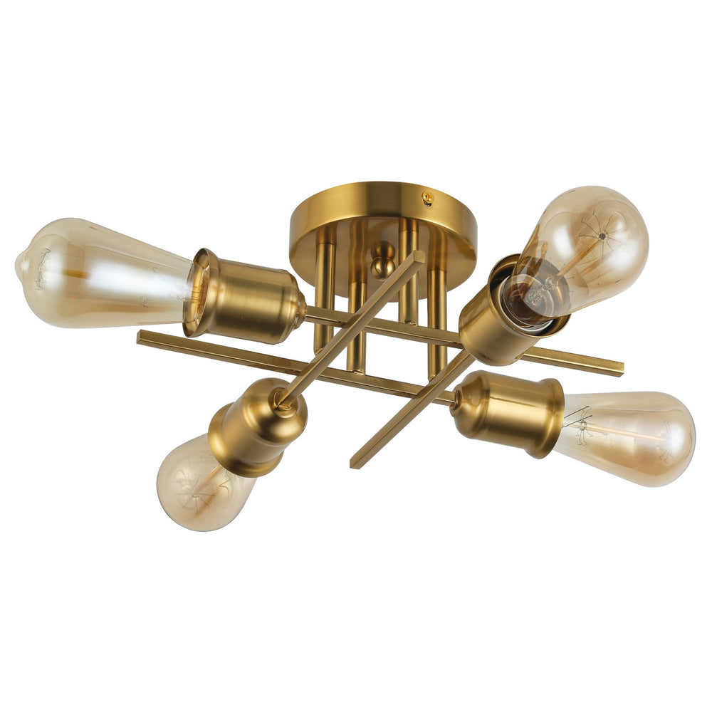 Dainolite Canada - NEB-184SF-AGB - Four Light Semi Flush Mount - Nebraska - Aged Brass