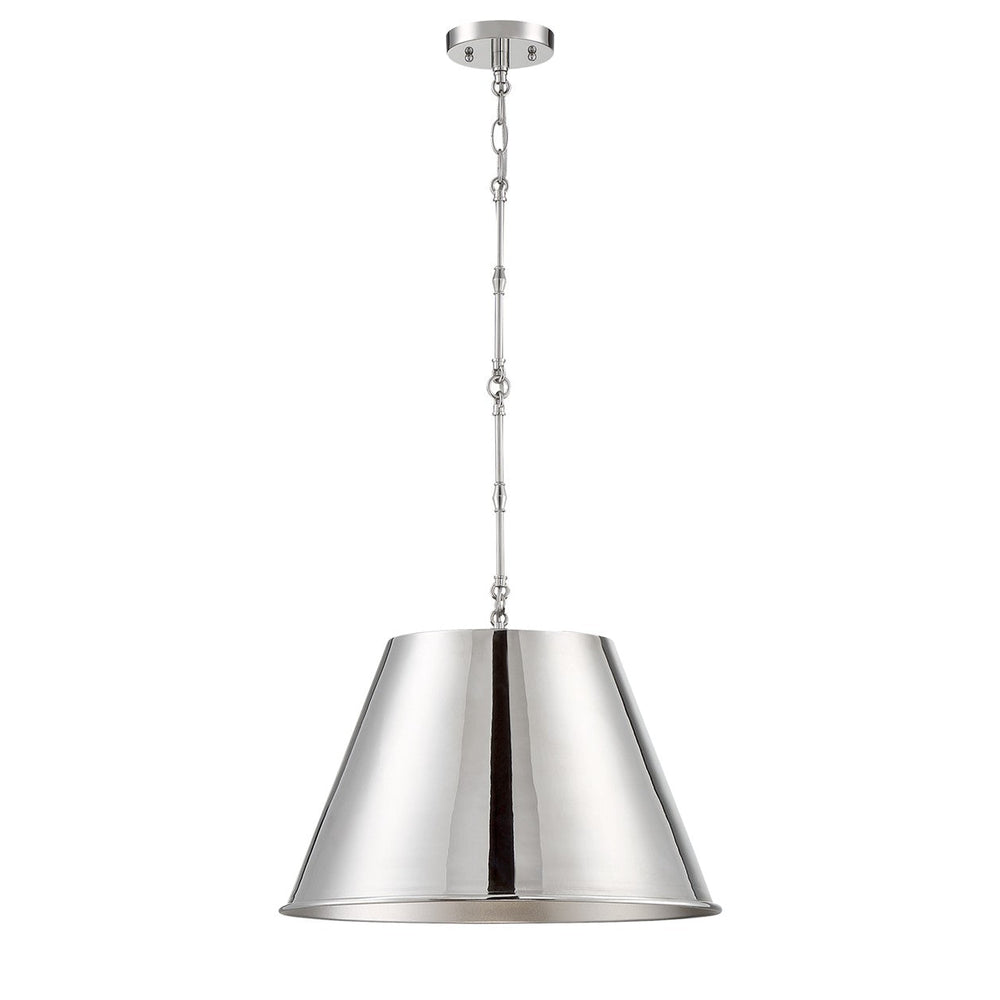Alden One Light Pendant in Polished Nickel Savoy House