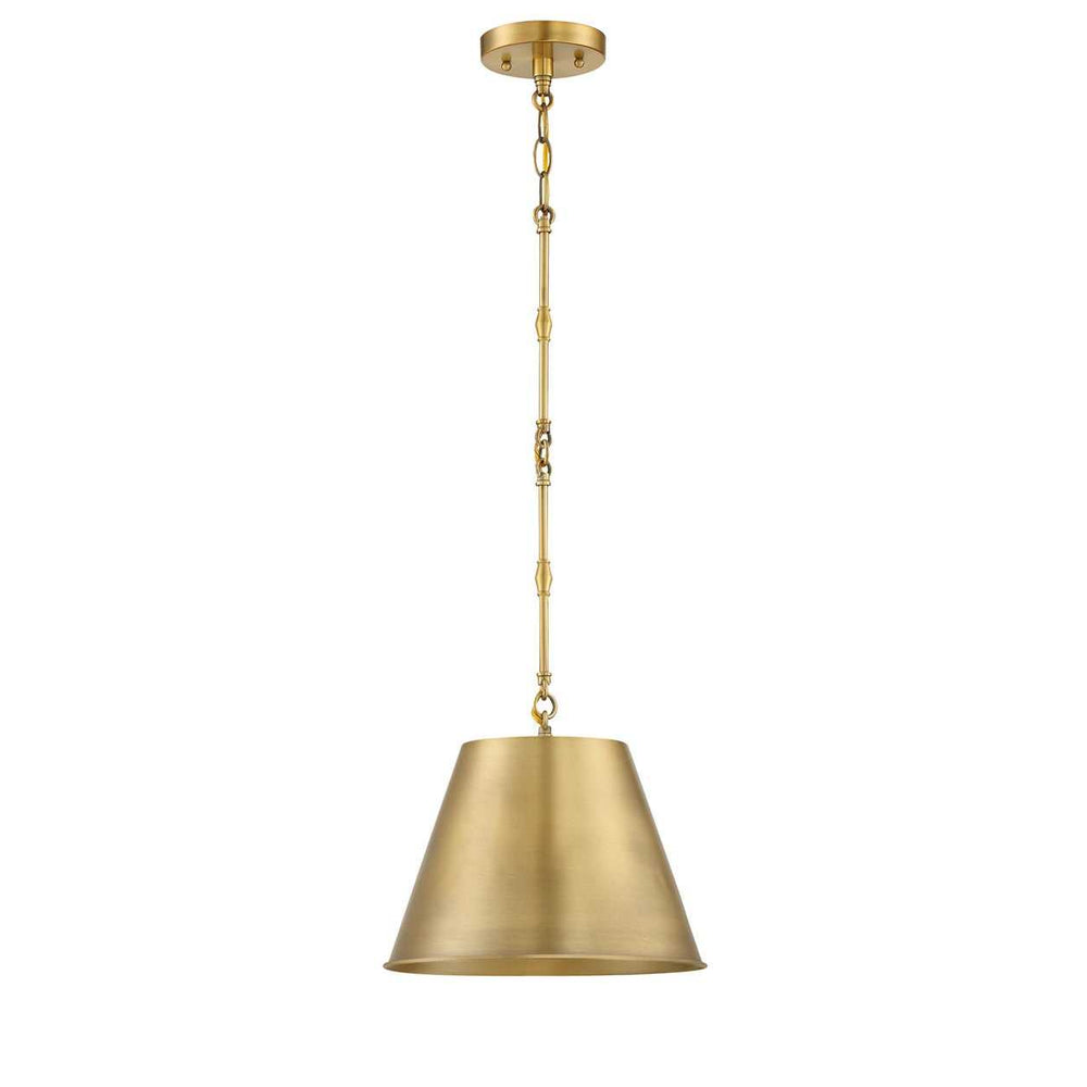Alden One Light Pendant in Warm Brass Savoy House