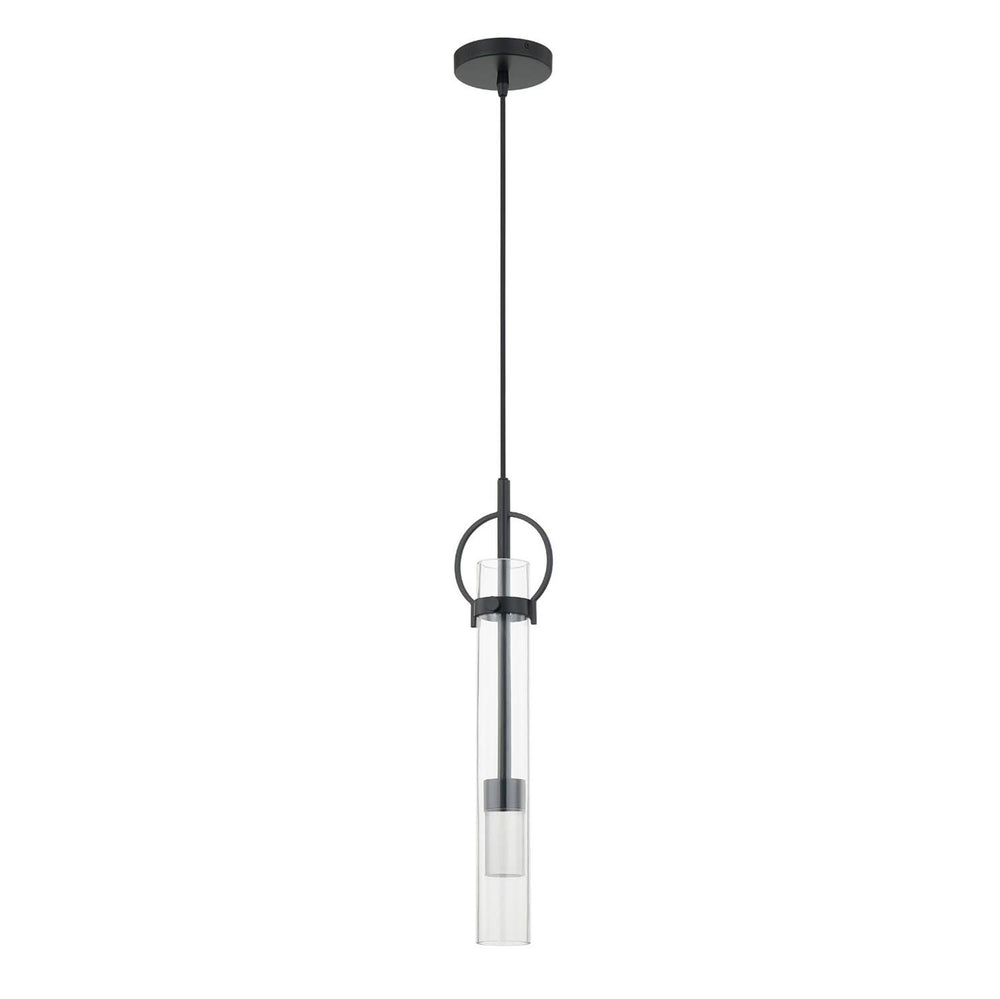 Justice Designs - FSN-4121-CLER-MBLK - LED Pendant - Textile - Matte Black