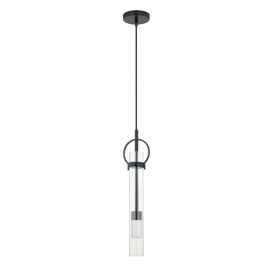 Justice Designs - FSN-4121-CLER-MBLK - LED Pendant - Textile - Matte Black