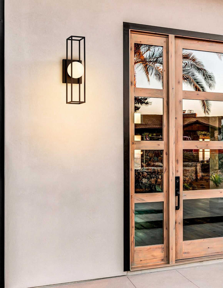 Fusion LED Outdoor Wall Sconce in Matte Black Justice Designs