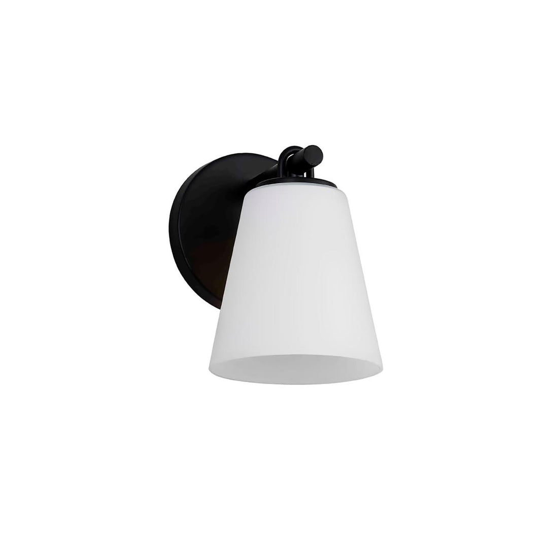 Justice Designs - FSN-8031-OPAL-MBLK - One Light Wall Sconce - Fusion - Matte Black