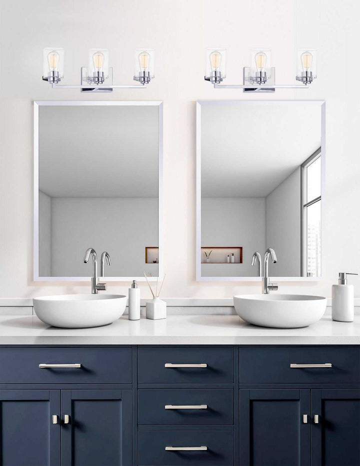 Fusion Three Light Bath Bar in Polished Chrome Justice Designs