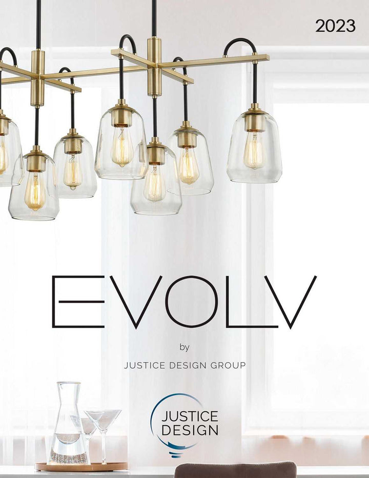Fusion Eight Light Chandelier in Matte Black w/ Brass Justice Designs