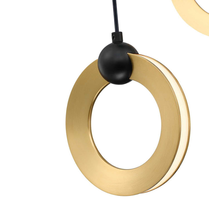 Circols LED Pendant in Black & Brass Kendal Canada