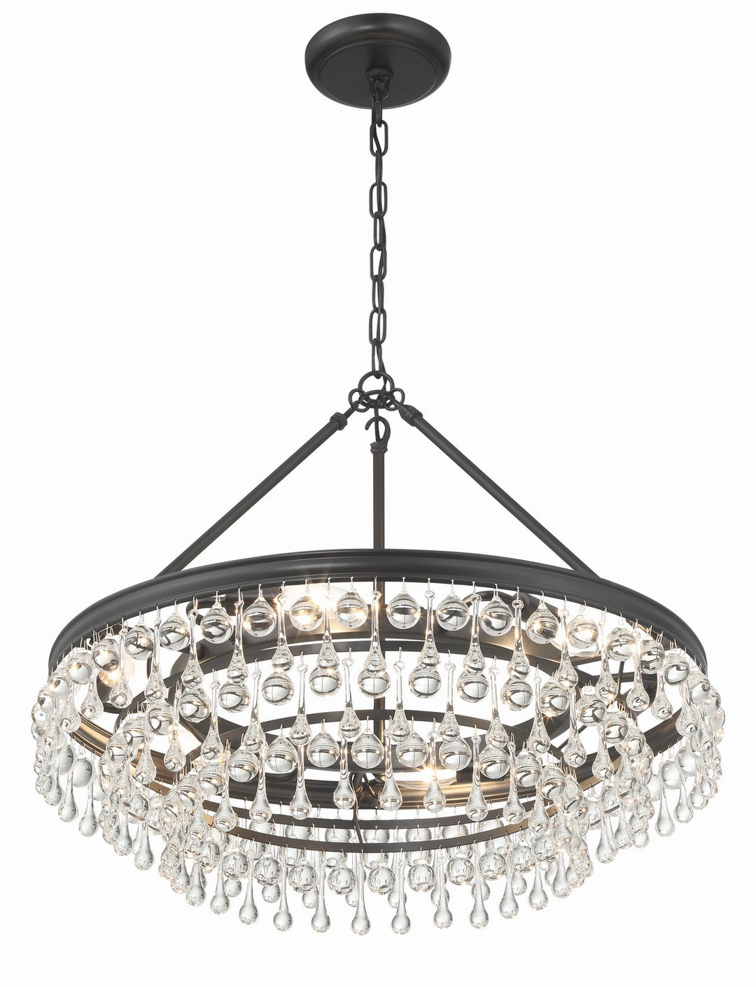 Crystorama - 237-MK - Six Light Chandelier - Calypso - Matte Black
