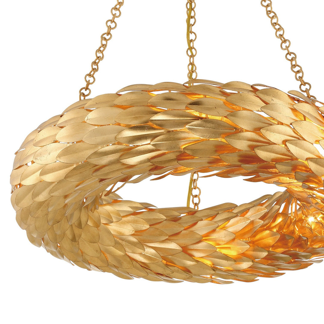 Crystorama - 536-GA_CEILING - Six Light Semi Flush Mount - Broche - Antique Gold