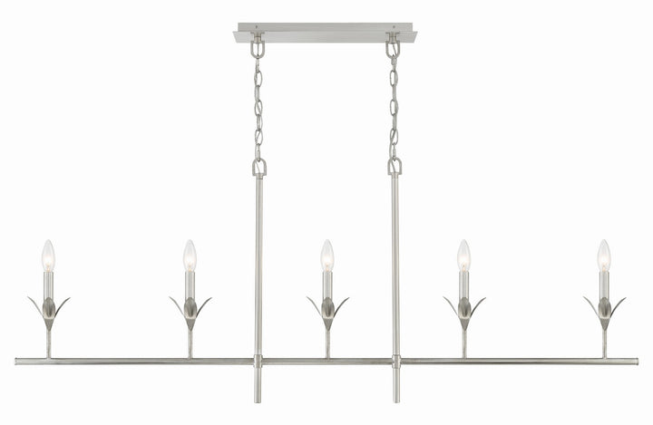 Crystorama - 537-SA - Five Light Chandelier - Broche - Antique Silver