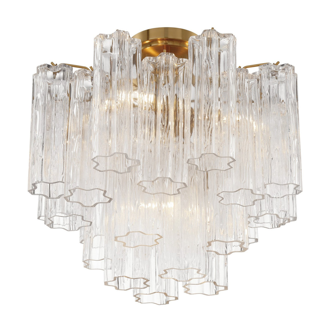 Crystorama - ADD-300-AG-CL_CEILING - Four Light Semi Flush Mount - Addis - Aged Brass