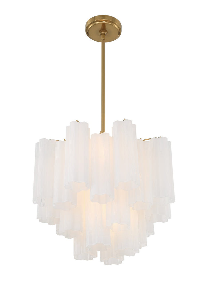 Crystorama - ADD-300-AG-WH - Four Light Chandelier - Addis - Aged Brass