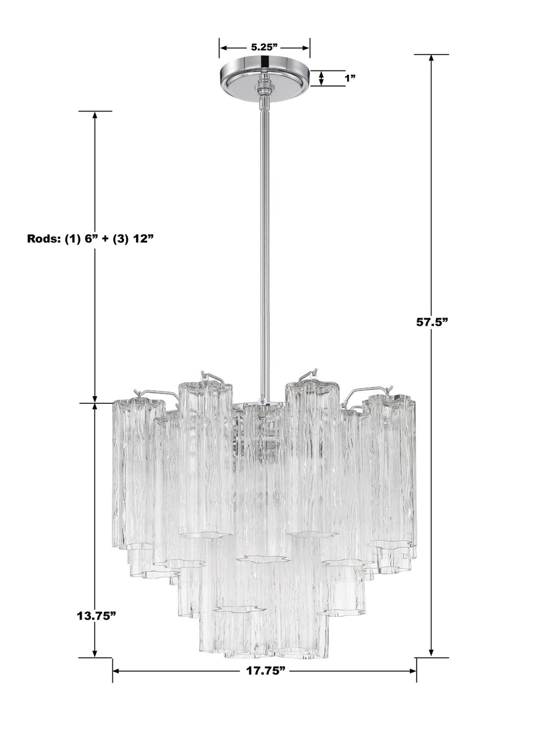 Crystorama - ADD-300-CH-CL - Four Light Chandelier - Addis - Polished Chrome