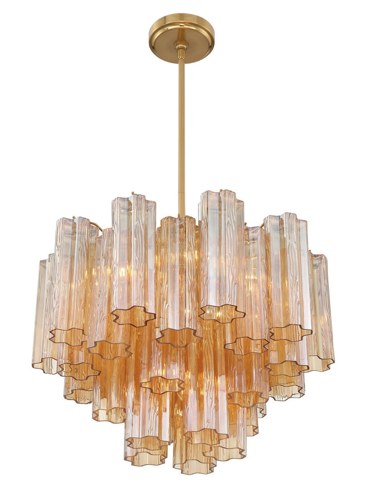 Crystorama - ADD-306-AG-AM - Six Light Chandelier - Addis - Aged Brass