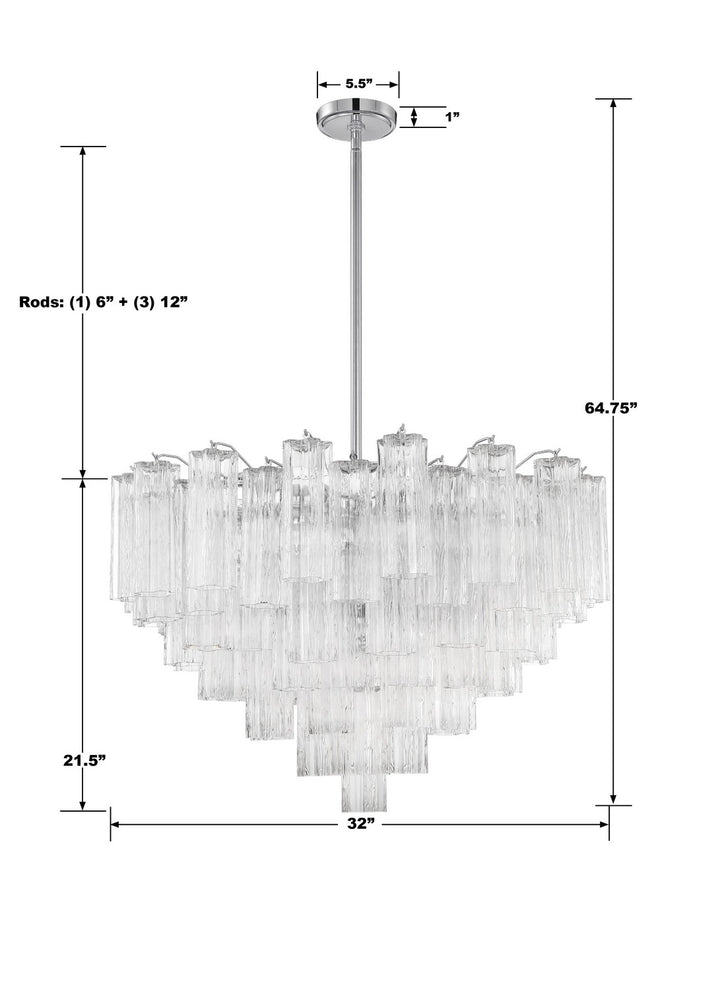Crystorama - ADD-316-CH-CL - 16 Light Chandelier - Addis - Polished Chrome