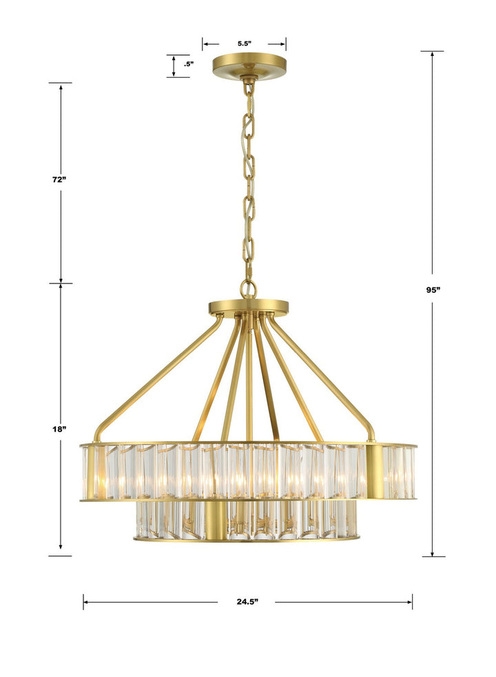 Crystorama - FAR-6006-AG - Six Light Chandelier - Farris - Aged Brass