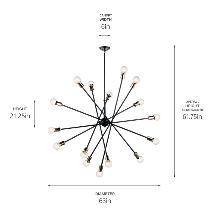 Kichler Canada - 52537BK - 16 Light Chandelier - Armstrong - Black
