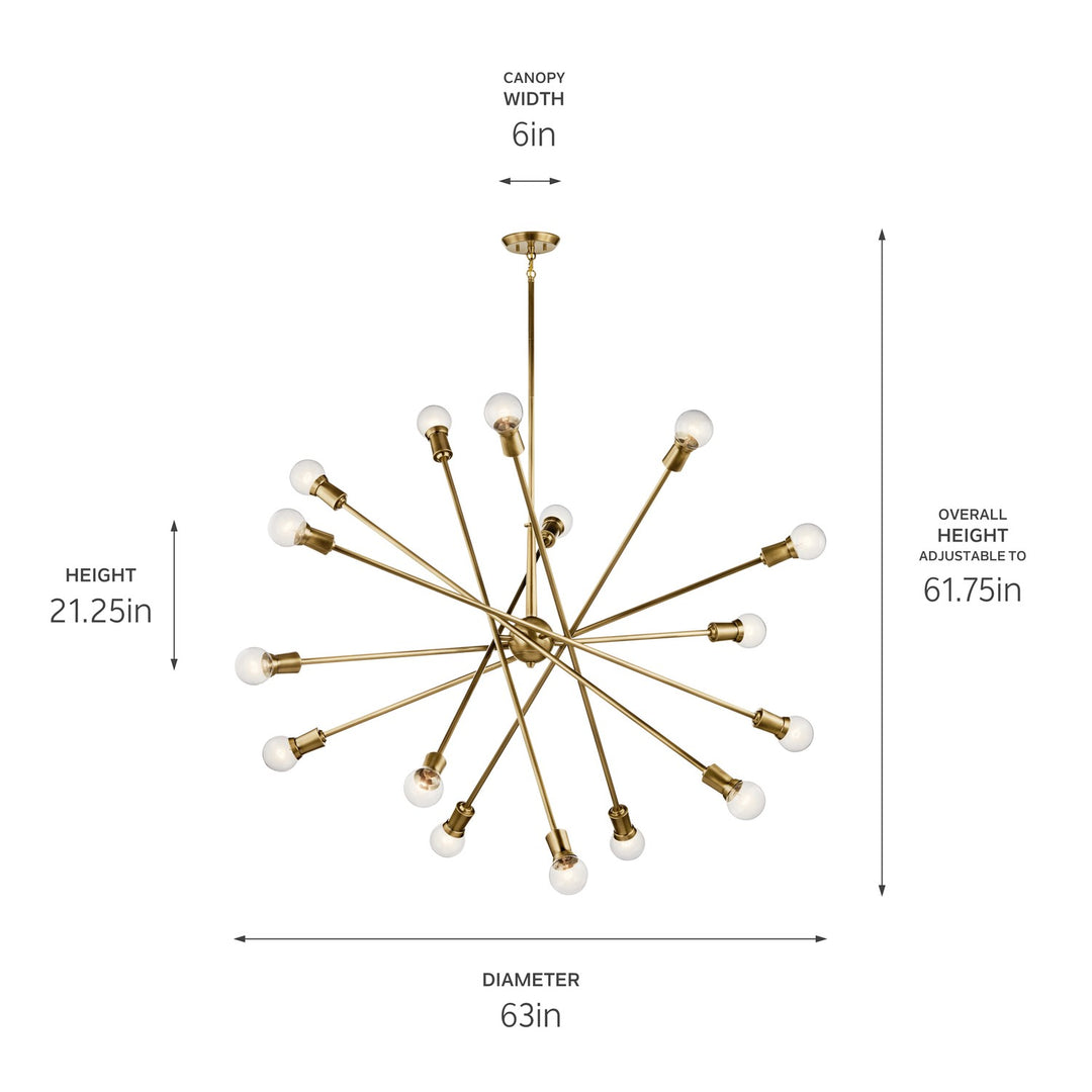 Kichler Canada - 52537NBR - 16 Light Chandelier - Armstrong - Natural Brass
