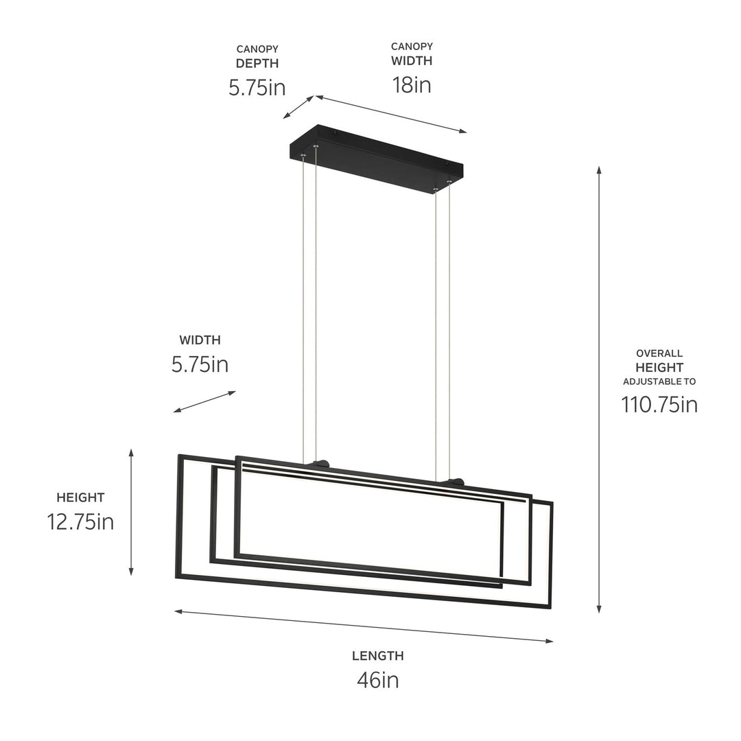 Kichler Canada - 84331MBK - LED Linear Chandelier - Jestin - Matte Black
