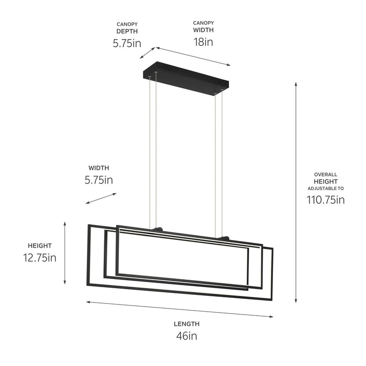Kichler Canada - 84331MBK - LED Linear Chandelier - Jestin - Matte Black
