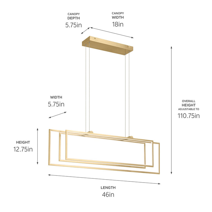 Kichler Canada - 84331CG - LED Linear Chandelier - Jestin - Champagne Gold