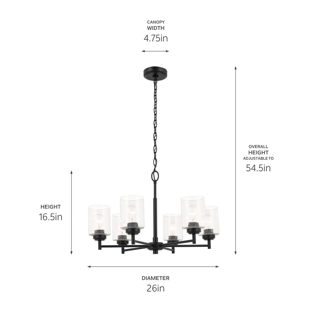 Kichler Canada - 52616BK - Six Light Chandelier - Winslow - Black