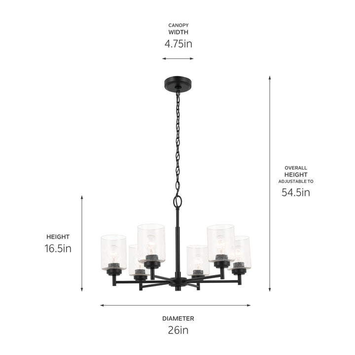 Kichler Canada - 52616BK - Six Light Chandelier - Winslow - Black