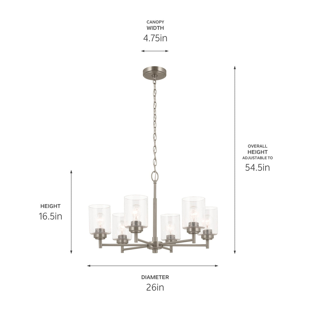 Kichler Canada - 52616NI - Six Light Chandelier - Winslow - Brushed Nickel