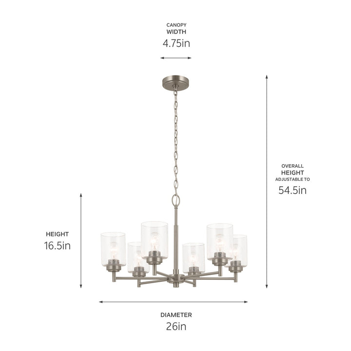 Kichler Canada - 52616NI - Six Light Chandelier - Winslow - Brushed Nickel