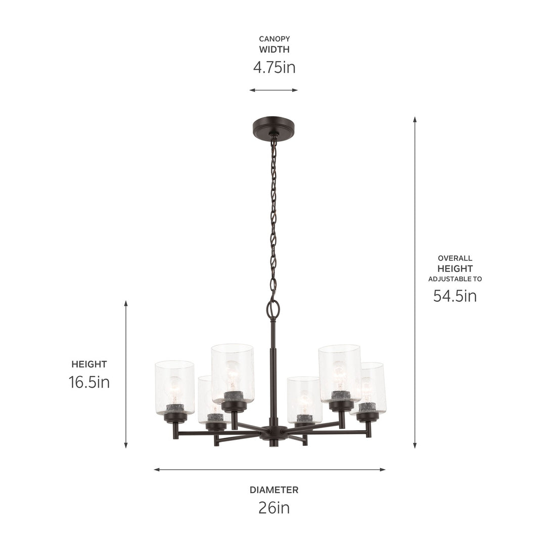Kichler Canada - 52616OZ - Six Light Chandelier - Winslow - Bronze