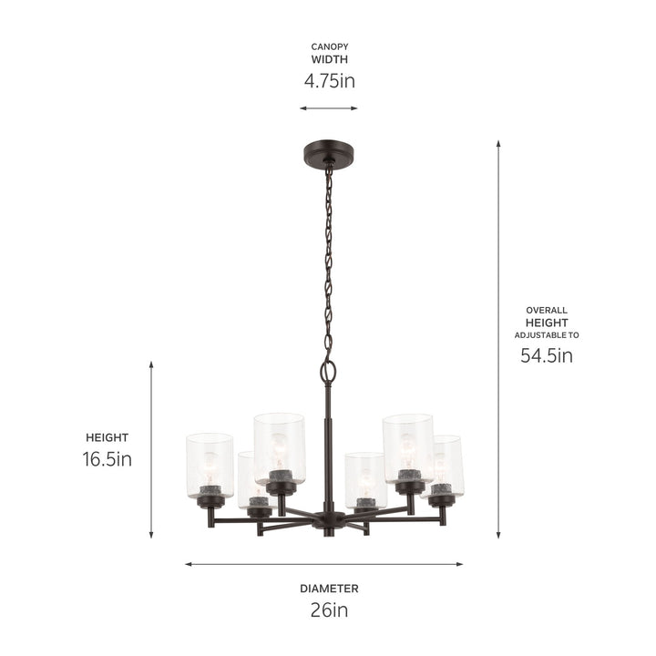 Kichler Canada - 52616OZ - Six Light Chandelier - Winslow - Bronze