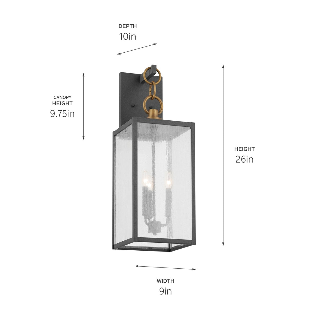 Kichler Canada - 59009WZC - Three Light Outdoor Wall Mount - Lahden - Weathered Zinc