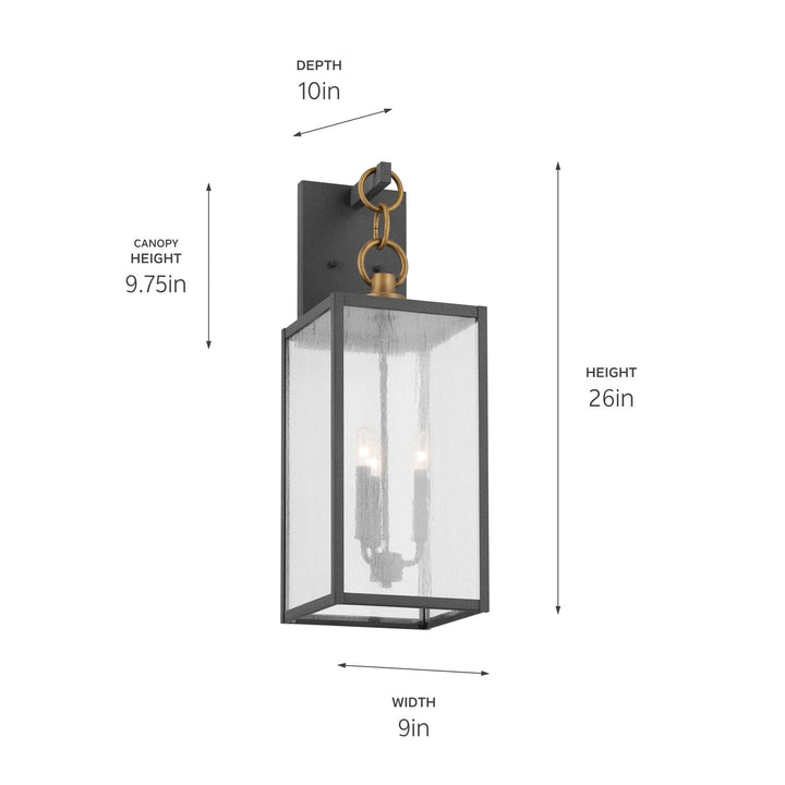 Kichler Canada - 59009WZC - Three Light Outdoor Wall Mount - Lahden - Weathered Zinc