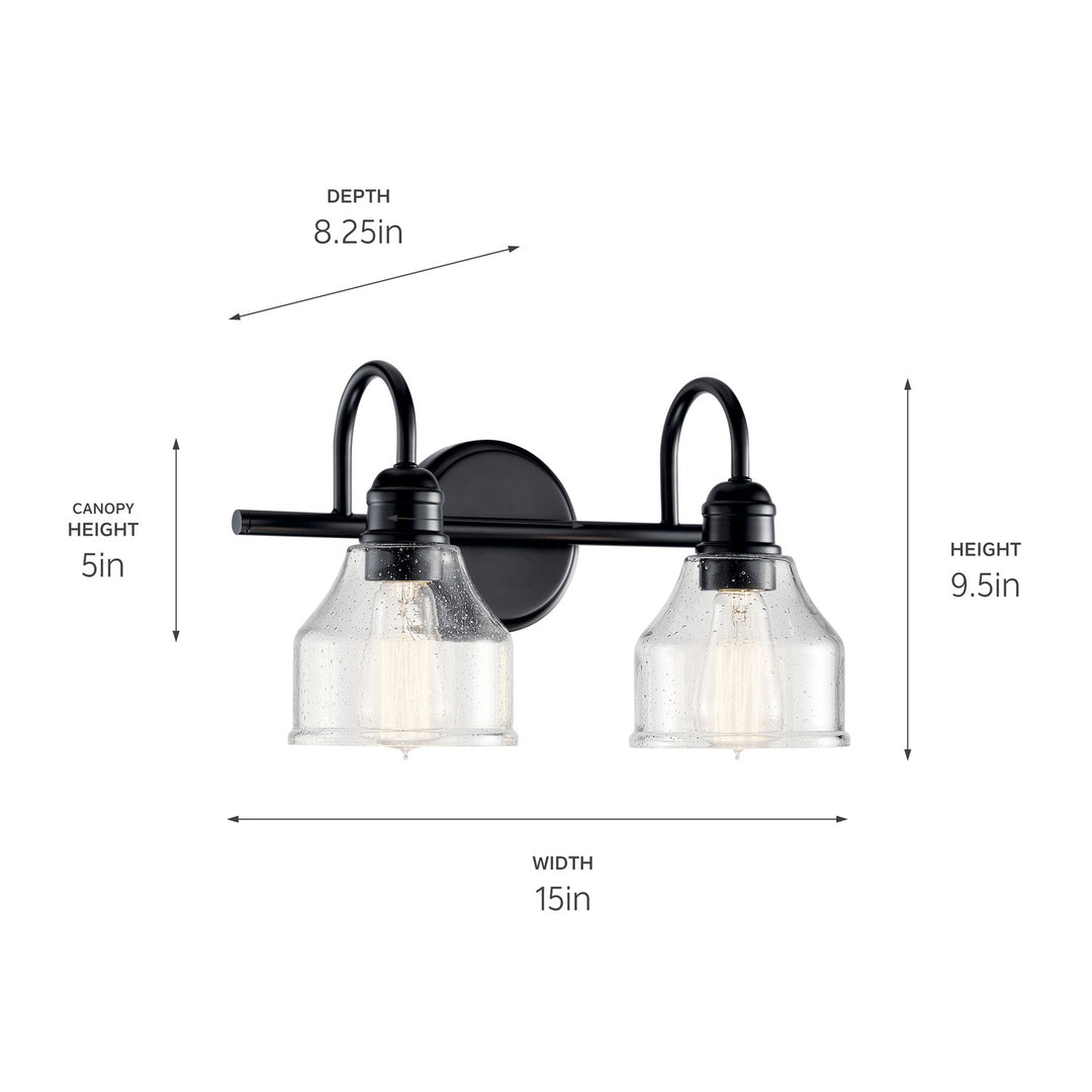 Kichler Canada - 45972BK - Two Light Bath - Avery - Black