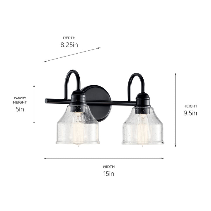 Kichler Canada - 45972BK - Two Light Bath - Avery - Black