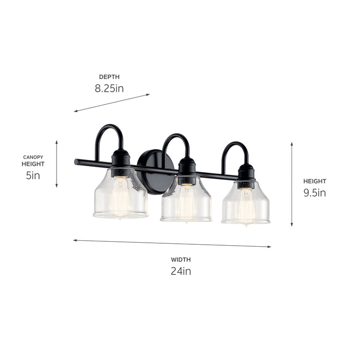 Kichler Canada - 45973BK - Three Light Bath - Avery - Black