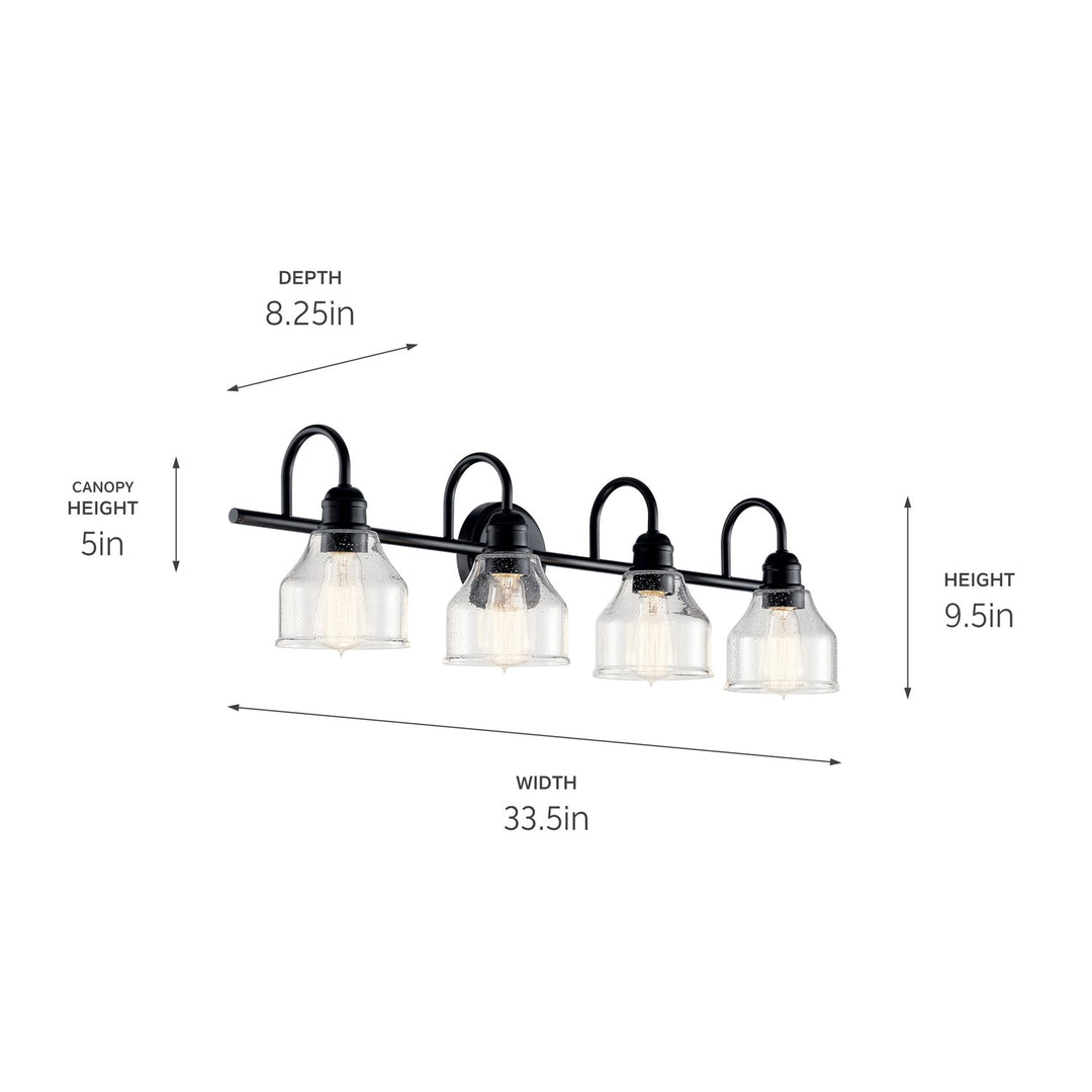Kichler Canada - 45974BK - Four Light Bath - Avery - Black