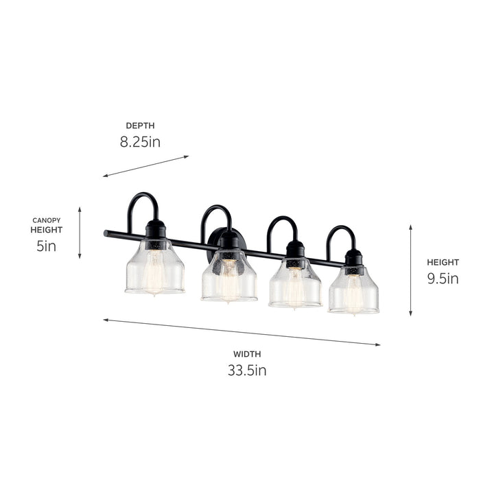 Kichler Canada - 45974BK - Four Light Bath - Avery - Black
