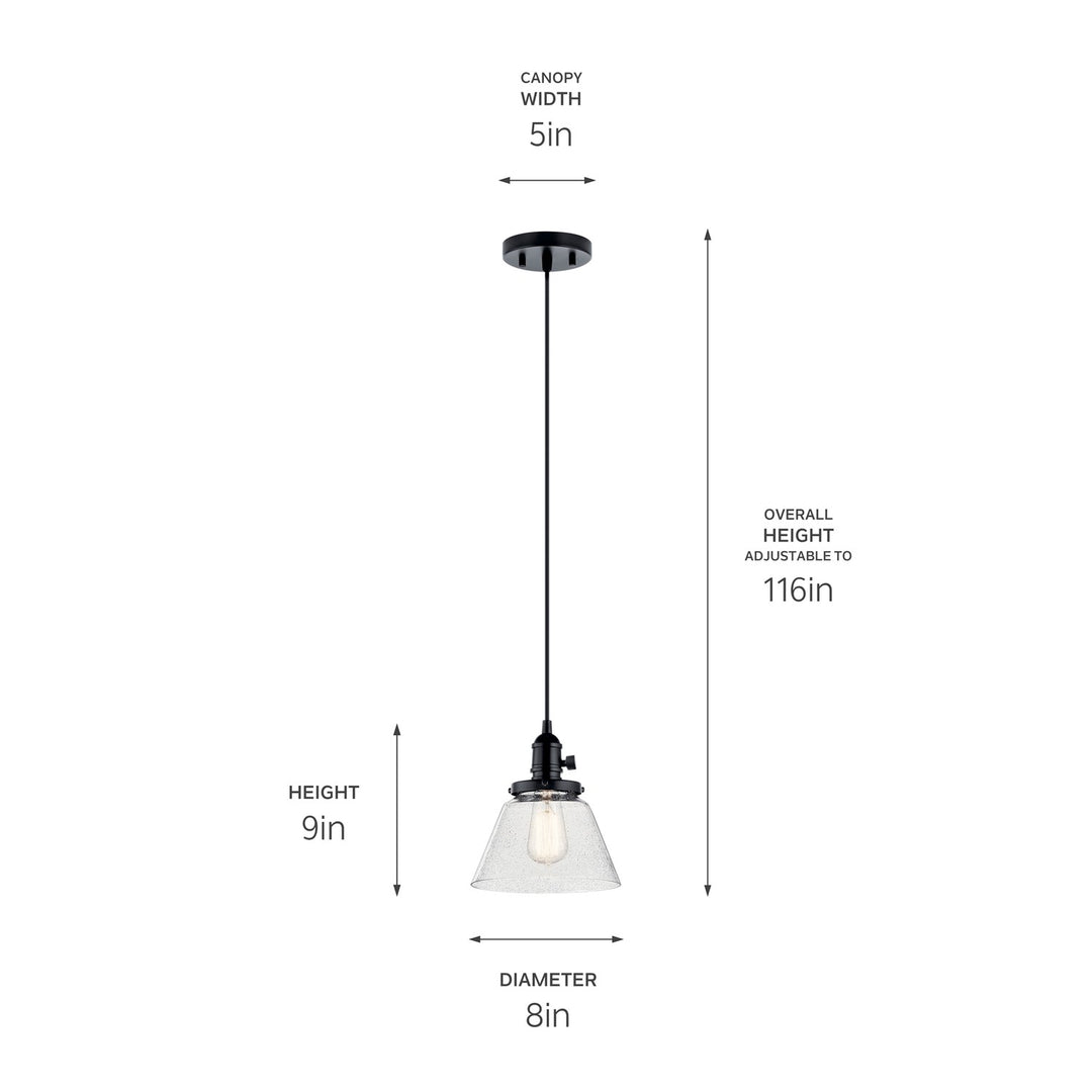Kichler Canada - 43851BK - One Light Mini Pendant - Avery - Black