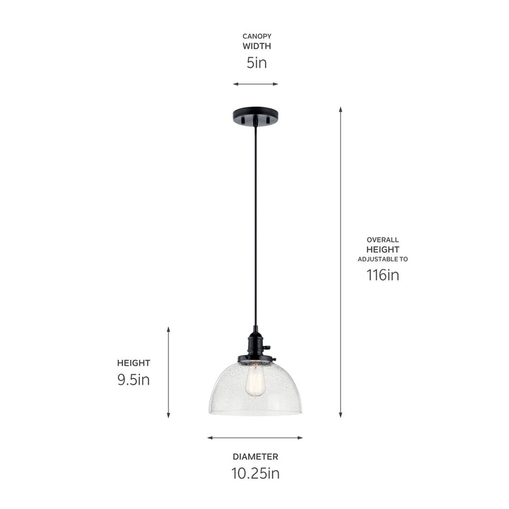Kichler Canada - 43853BK - One Light Mini Pendant - Avery - Black