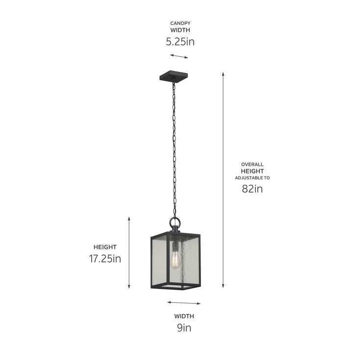 Kichler Canada - 59008BKT - One Light Outdoor Pendant / Semi Flush - Lahden - Black Textured