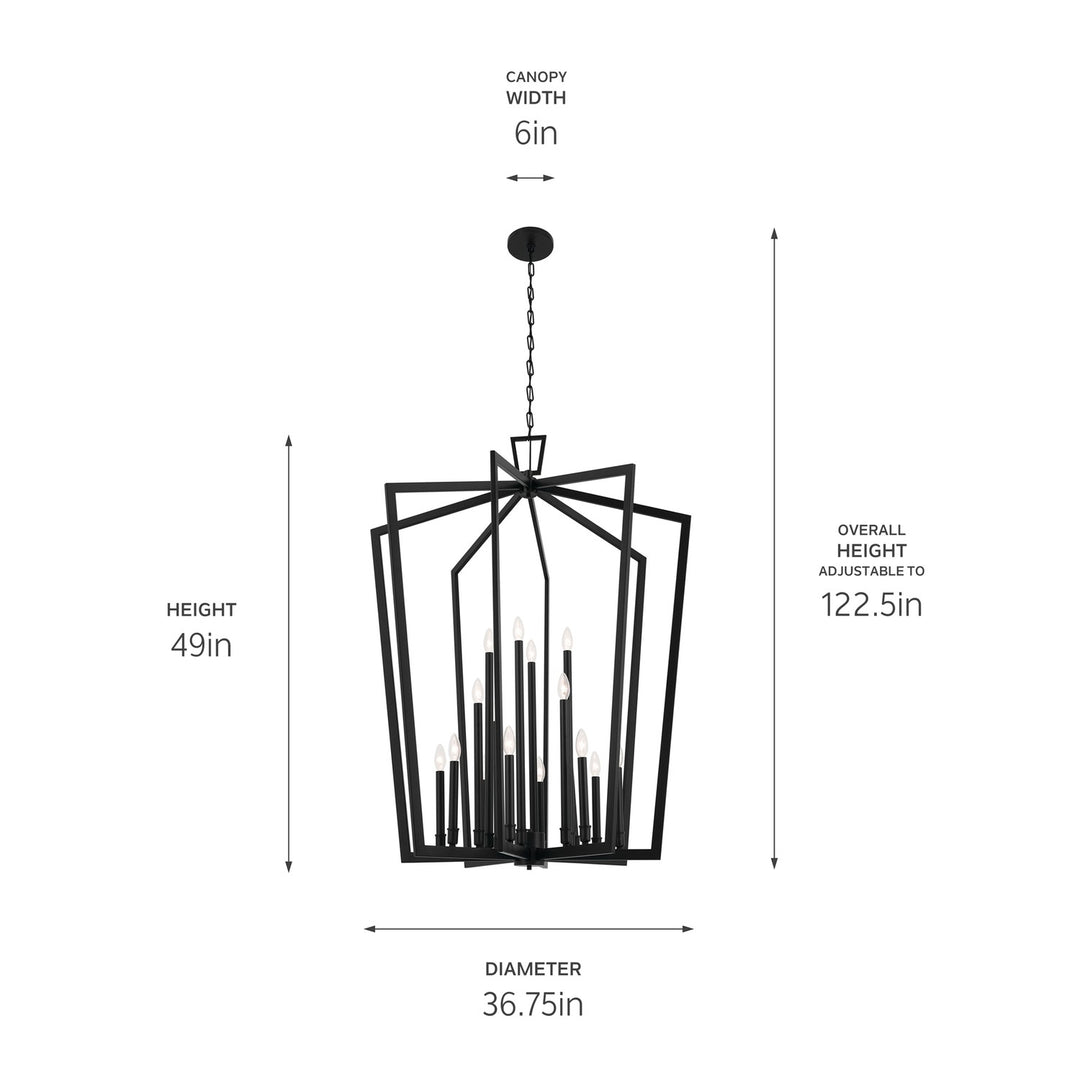 Kichler Canada - 43499BK - 16 Light Foyer Pendant - Abbotswell - Black