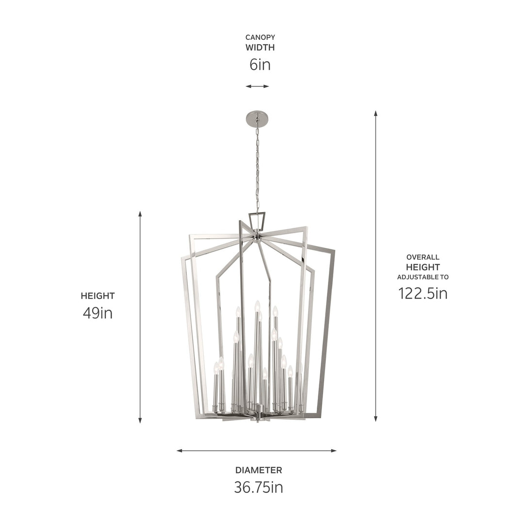 Kichler Canada - 43499PN - 16 Light Foyer Pendant - Abbotswell - Polished Nickel