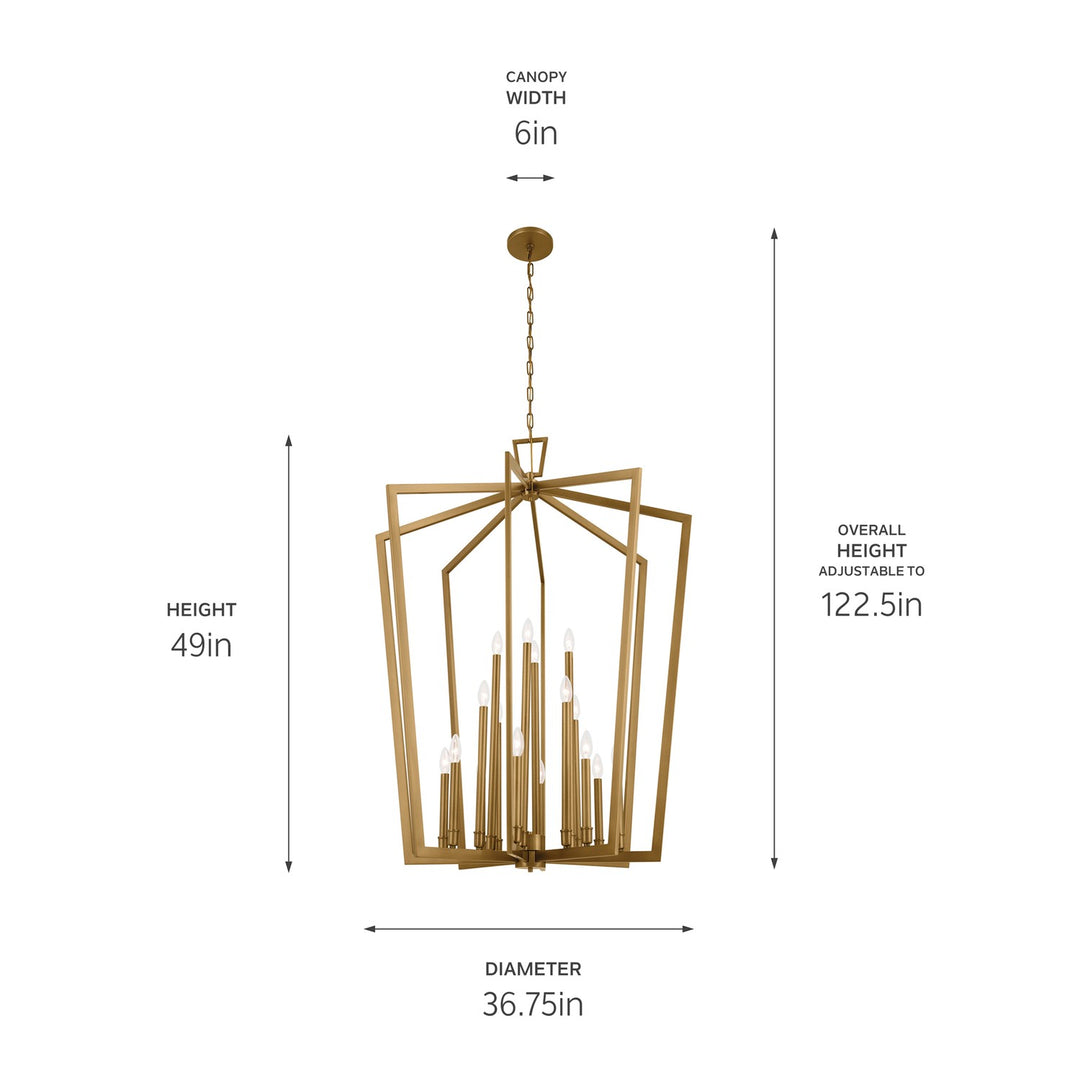 Kichler Canada - 43499NBR - 16 Light Foyer Pendant - Abbotswell - Natural Brass