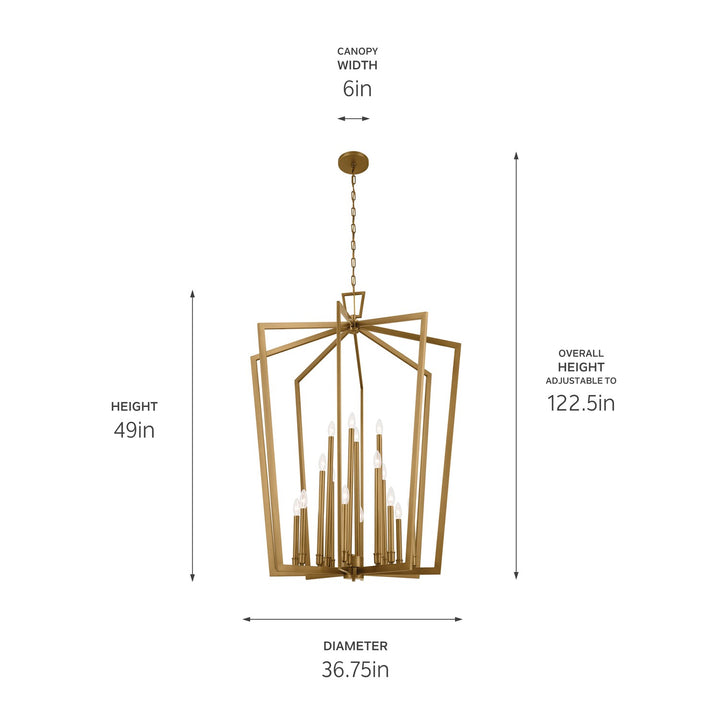 Kichler Canada - 43499NBR - 16 Light Foyer Pendant - Abbotswell - Natural Brass